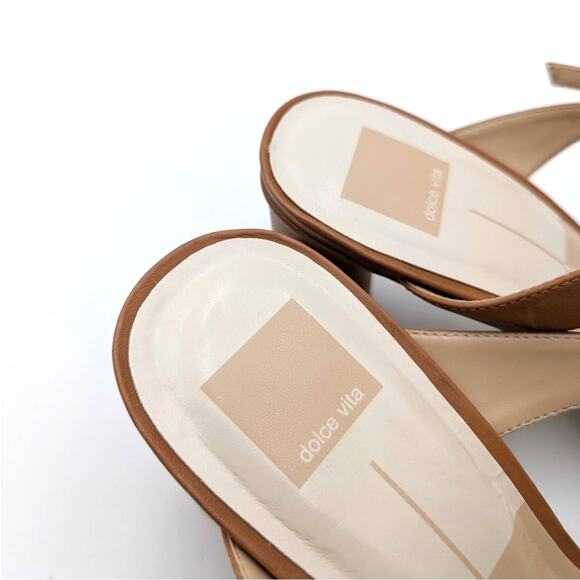 Dolce Vita Nattie Slide Sandal Open Square Toe Women's Tan Size US10 EU41 - Picture 11 of 12